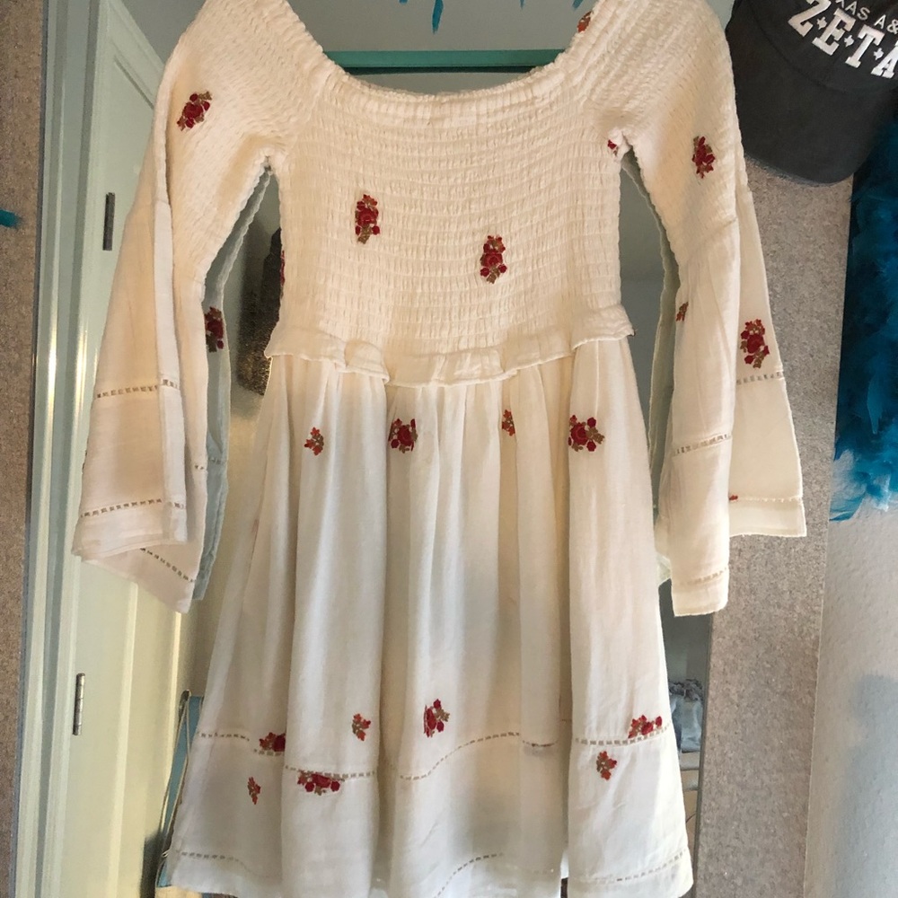 Free People Counting Daisies Embroidered Dress